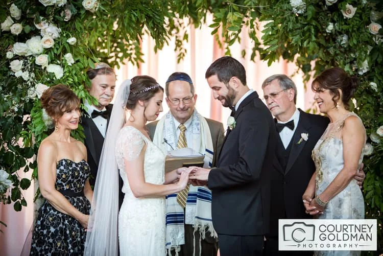 Jewish Wedding Ceremony under Floral Chuppah at The Foundry at Puritan Mill by Courtney Goldman Photography 28