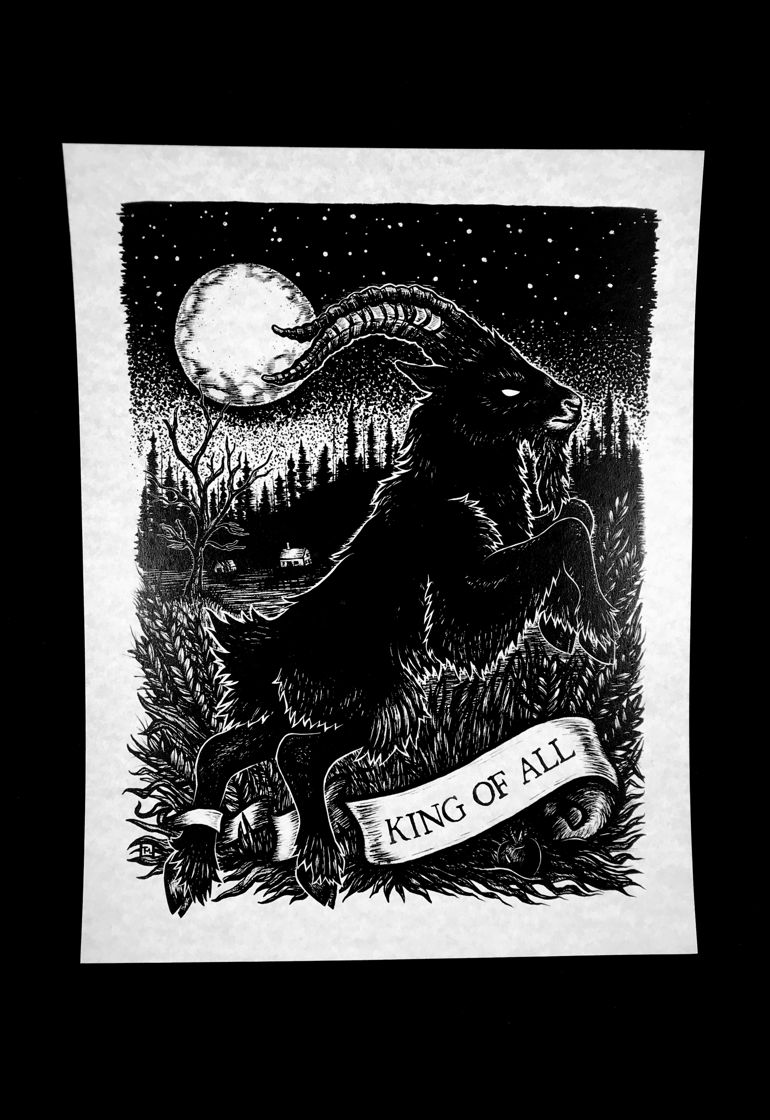 Black Phillip "King of All" Parchment Print | 8.5"x11" or 5"x7"