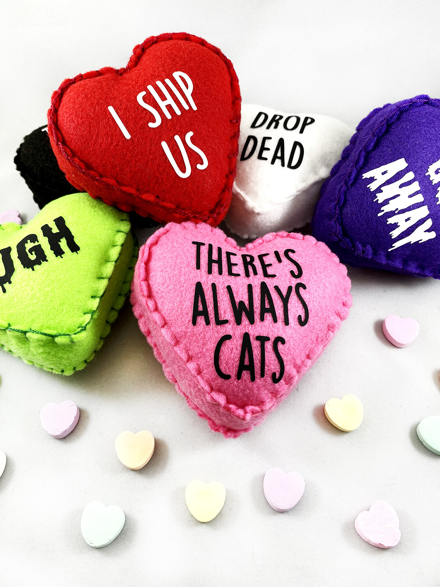 Awkward Conversation Heart Candy Plush - Choice of Color and Saying