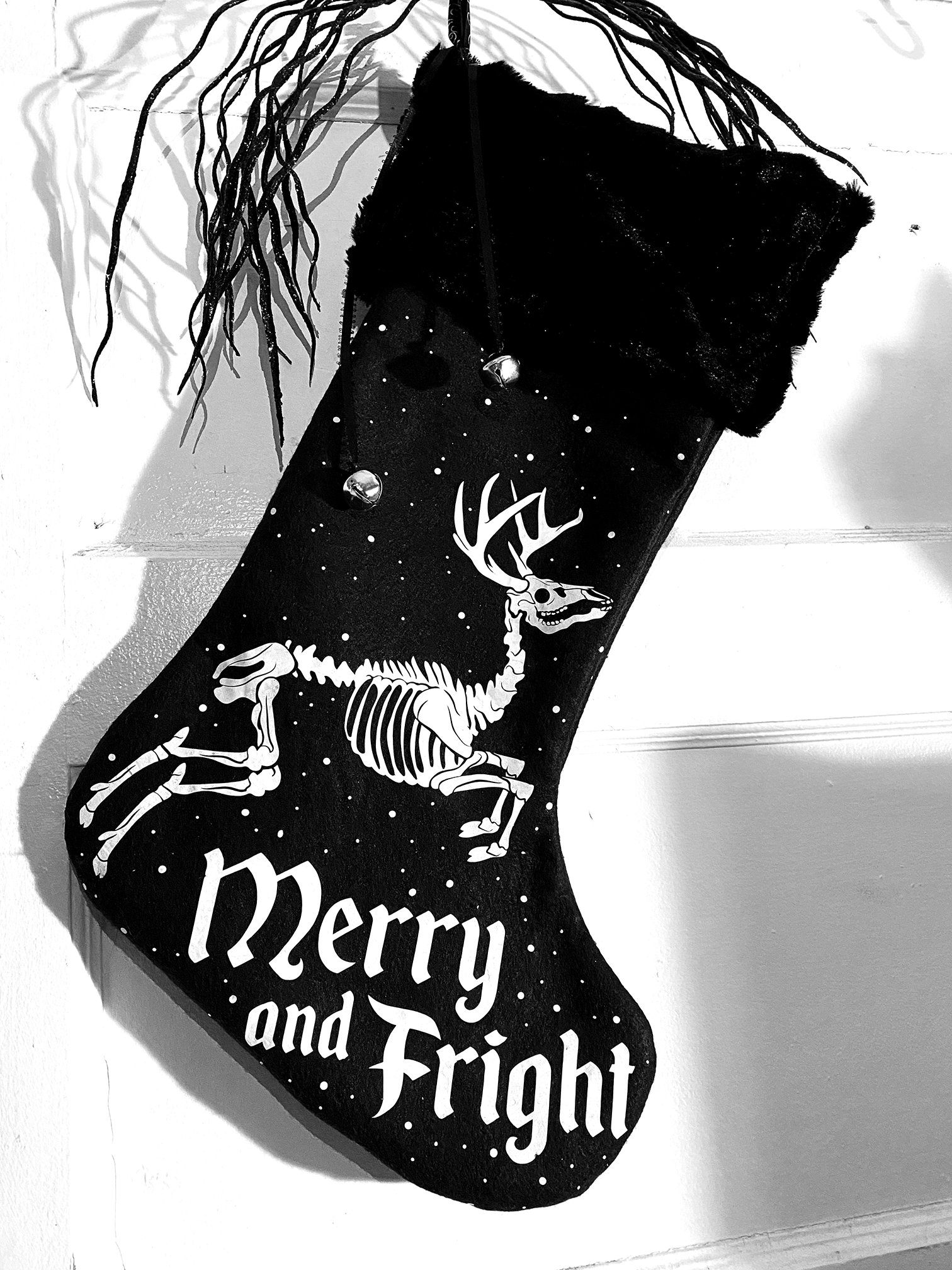 Skeletal Reindeer Stocking