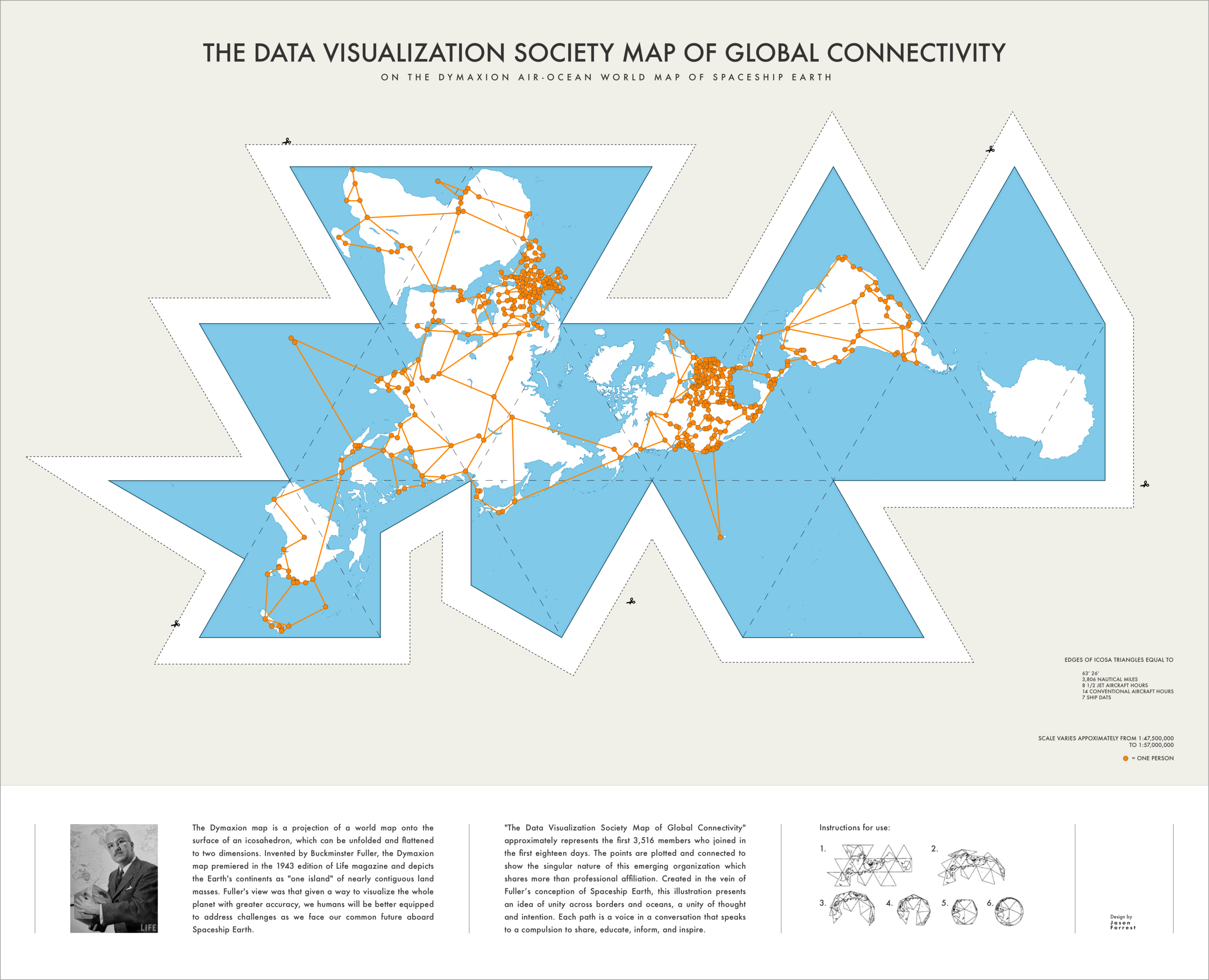 Connection Map Friends The Data Visualization Society Map of Global Connectivity — Data ...