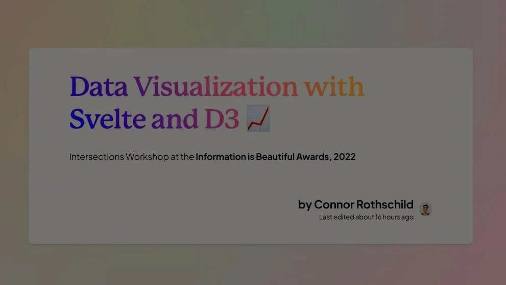 Intersections Workshops — Data Visualization Society
