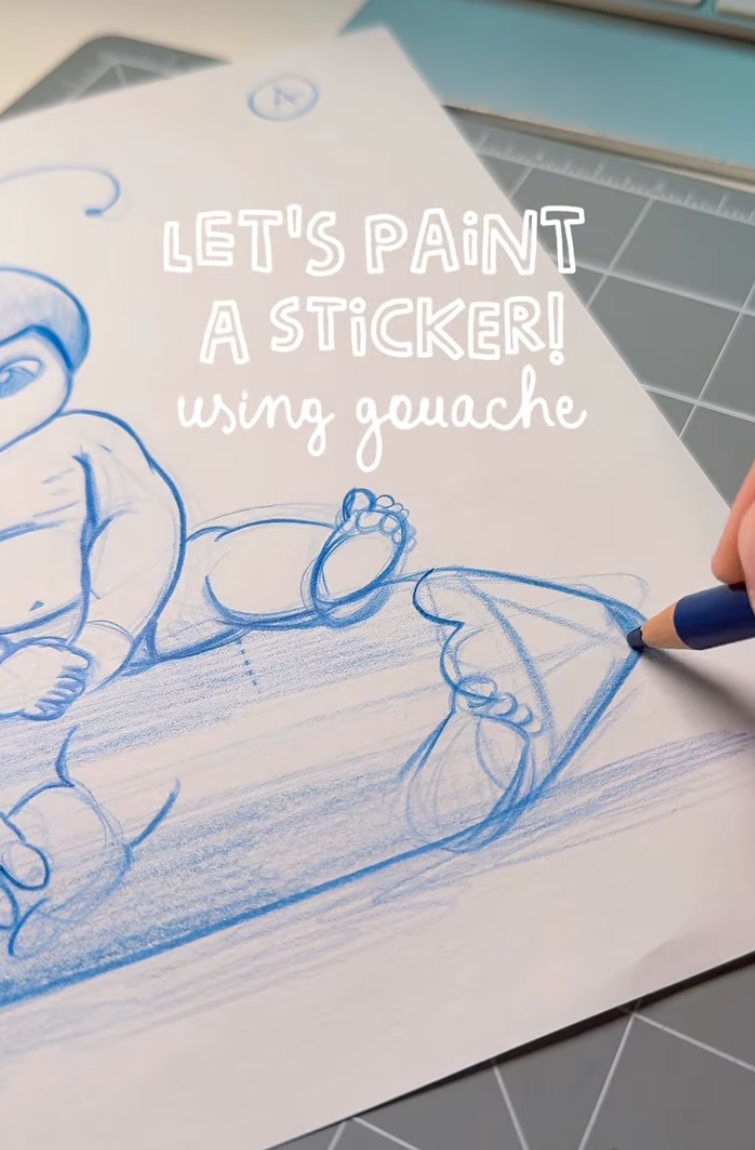 ✏️Gouache painting process in 4 easy steps! 🍒 