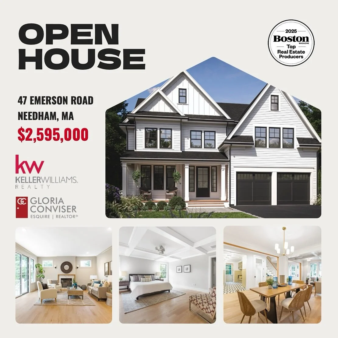 ✨OPEN HOUSE SATURDAY 12:30-2:00 | 🏡
 47 Emerson Road has everything- soaring ceiling heights, gleaming hardwood floors, the chef&rsquo;s kitchen with induction cooking, living room with fireplace, spacious family room with fireplace, four finished f