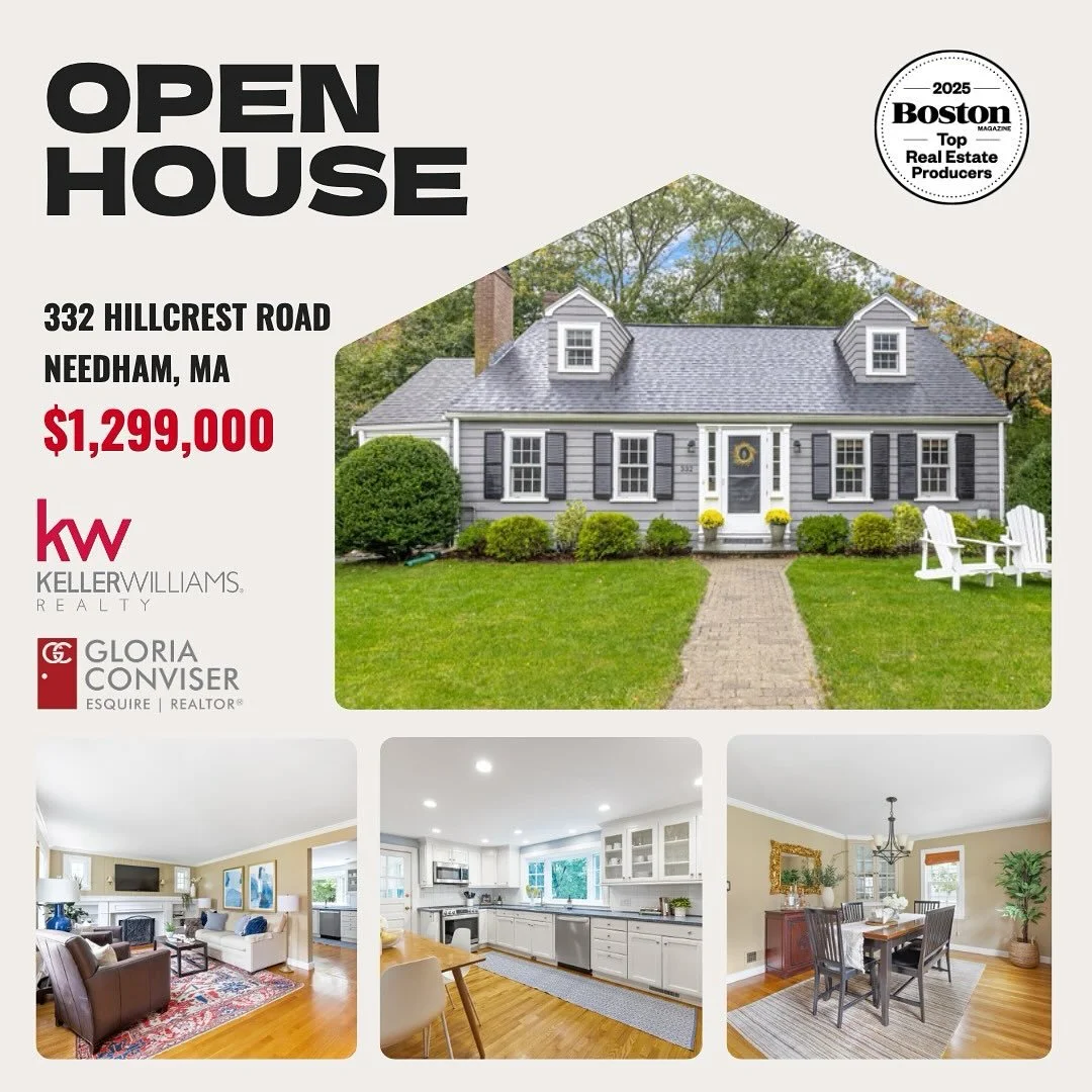 ✨OPEN HOUSES
 📍332 Hillcrest Road, Needham 
✨Don’t miss your opportunity to tour!
Bright and Spacious Expanded Cape in Mitchell School District. Formal Dining Room opening to the Kitchen makes entertaining a breeze. Pretty Living Room with Fi