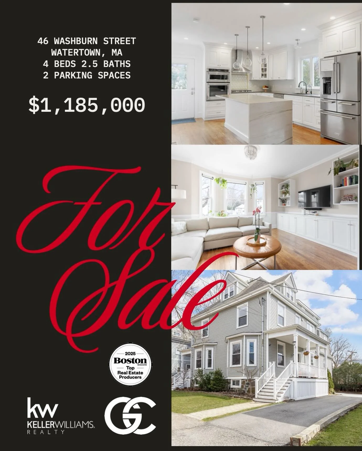 ✨ JUST LISTED ✨
  📍46 Washburn Street, Unit 46, Watertown 🏡

Where classic character meets modern luxury! This fully renovated 2018 townhome offers 3 sun-filled levels, 4 bedrooms, 2.5 baths and parking for 2 cars.

The grand main level features so