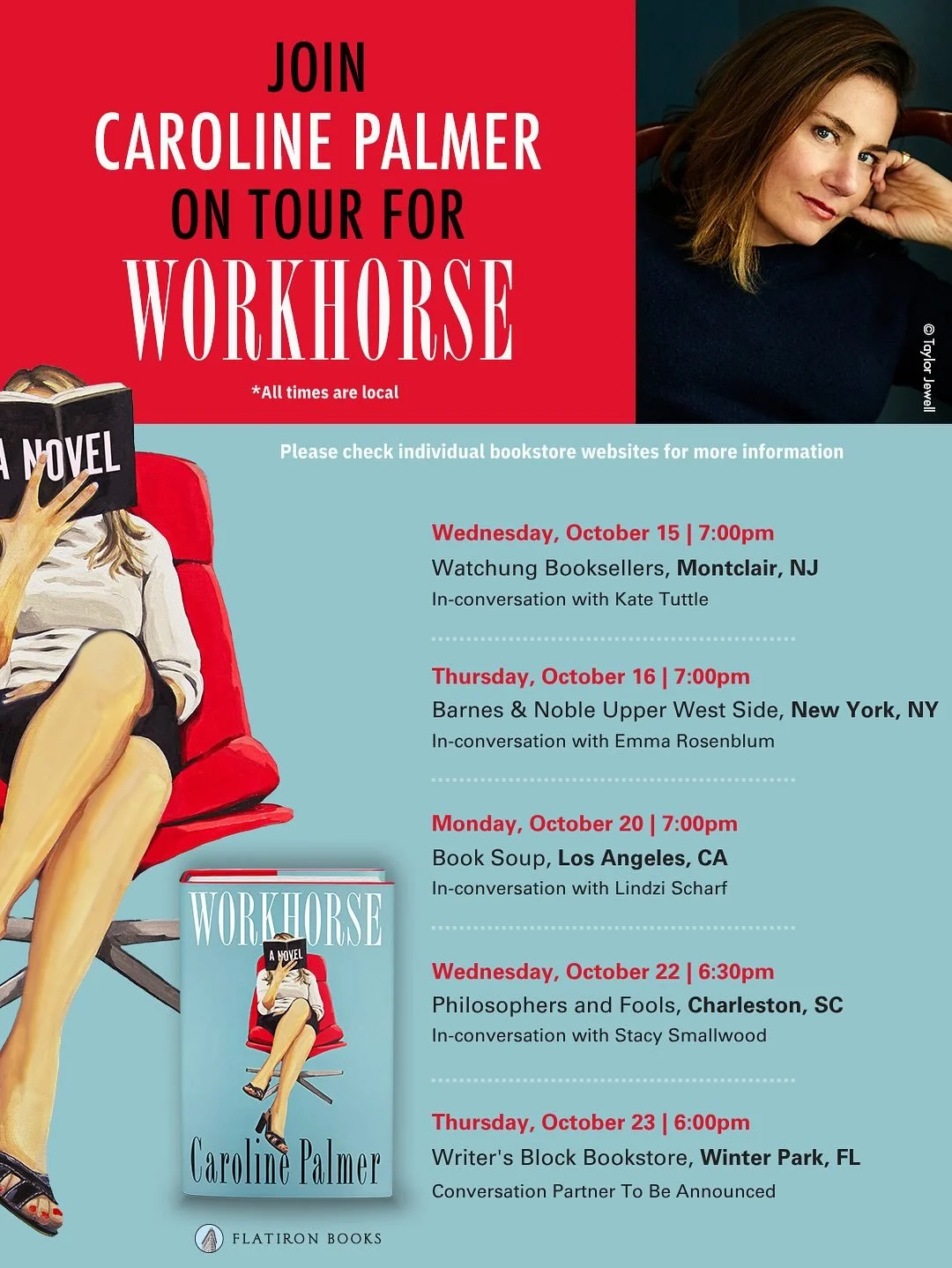 Join Caroline Palmer as she celebrates the release of WORKHORSE a story following an ambitious editorial assistant navigating the glamorous but ruthless environment of a 2000s NYC magazine, trying to rise through the ranks by any means necessary.

Ge