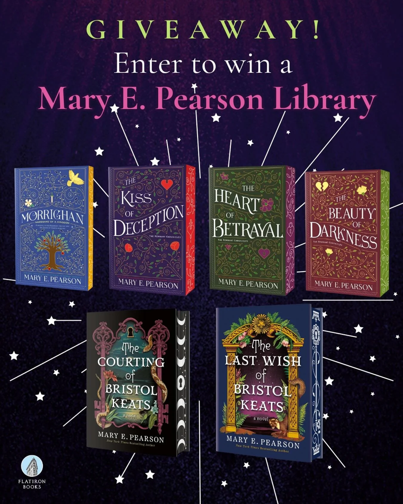 SWEEPSTAKES! We&rsquo;ve partnered with our friends at @fiercereads to giveaway this STUNNING set of stenciled-edge editions of the Remnant Chronicles and The Couting of Bristol Keats duology from NYT bestselling author @maryepearson! 

To enter: 1. 