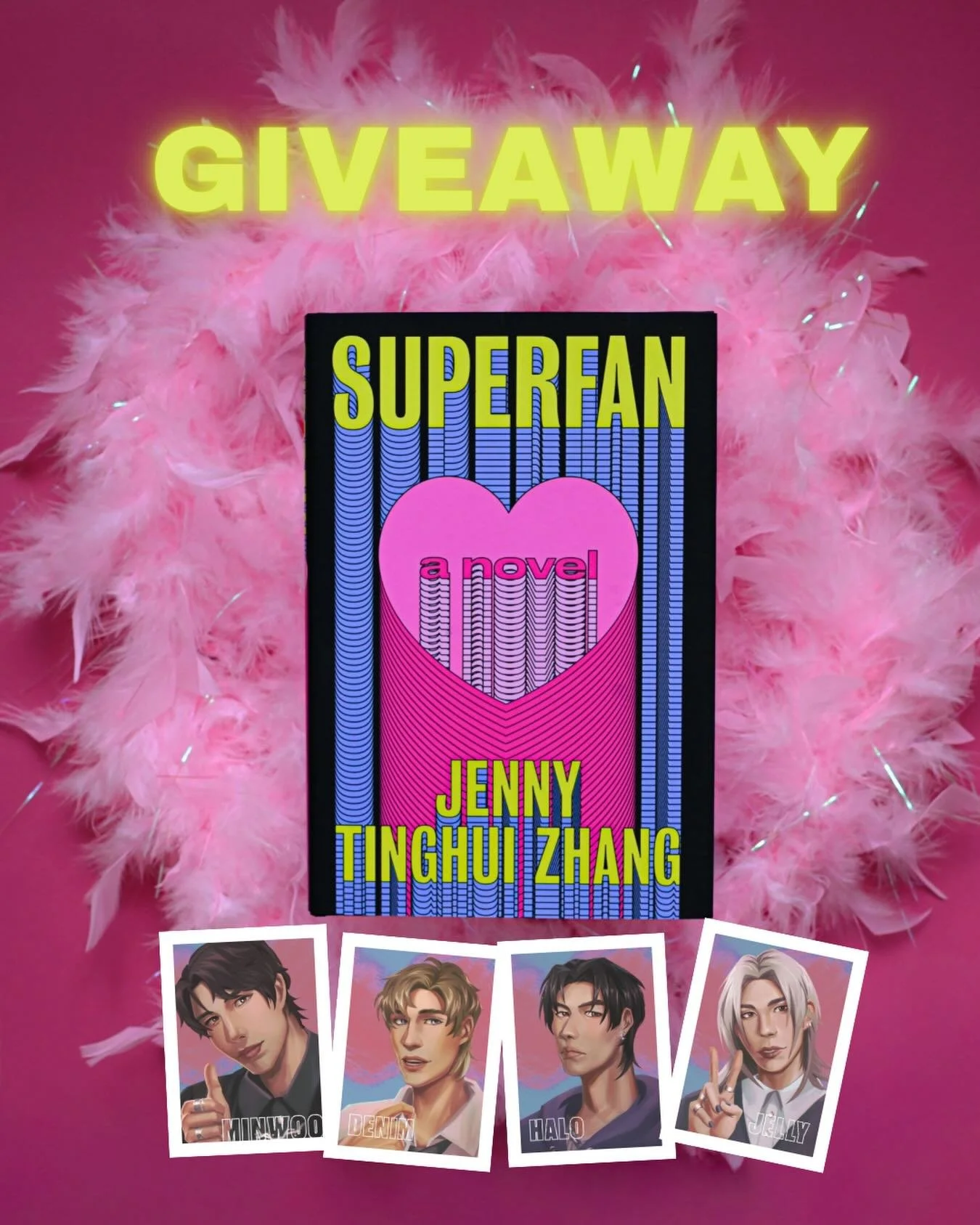 💖SWEEPSTAKES💖

If you&rsquo;re excited for the BTS comeback, SUPERFAN should be your next read!

We&rsquo;re giving away 8 copies of SUPERFAN by @sunspotletters with a custom set of four character photocards illustrated by @salteas. To enter, tag a