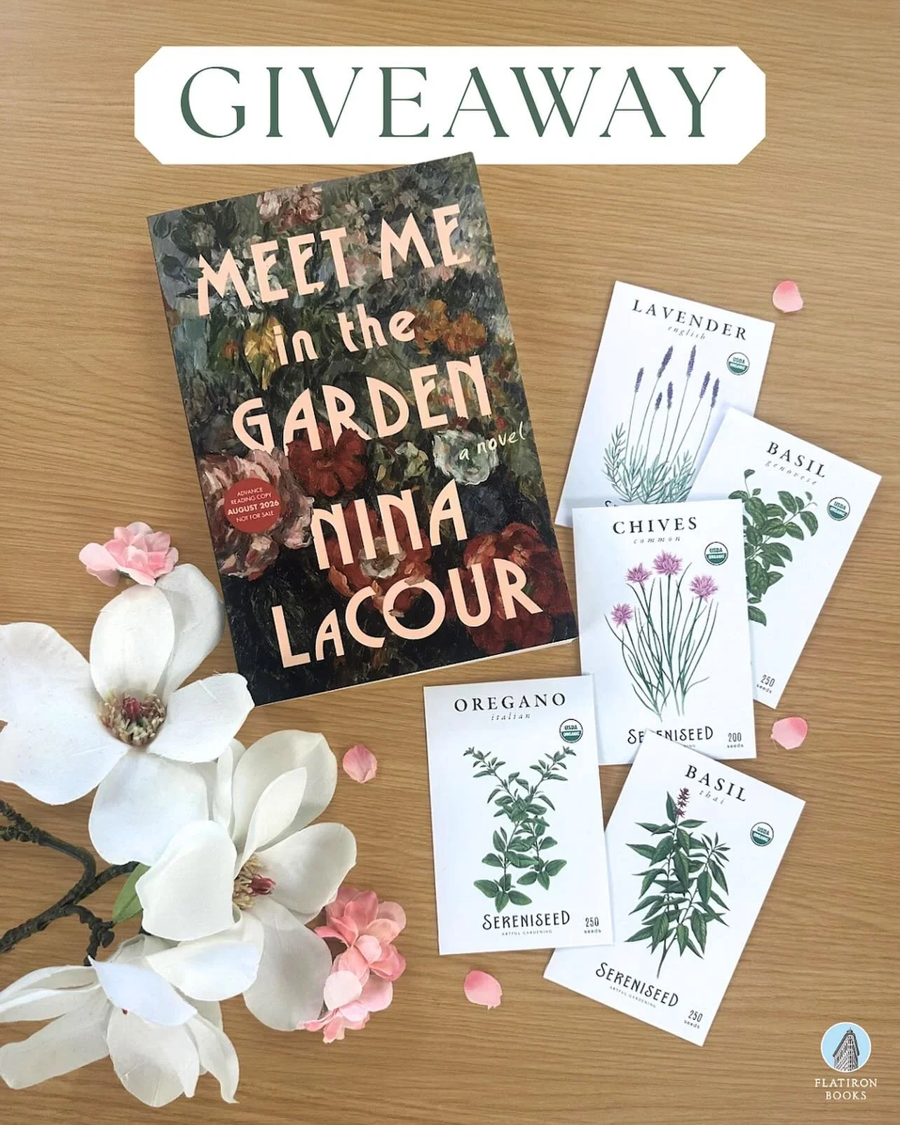 GIVEAWAY ALERT!

Just a little something for your future garden 🌿📚 Tag a friend to enter to win an ARC of Meet Me in the Garden by Nina LaCour plus a bundle of assorted seed packets!

No purchase necessary. Open only to legal residents of the 50 Un