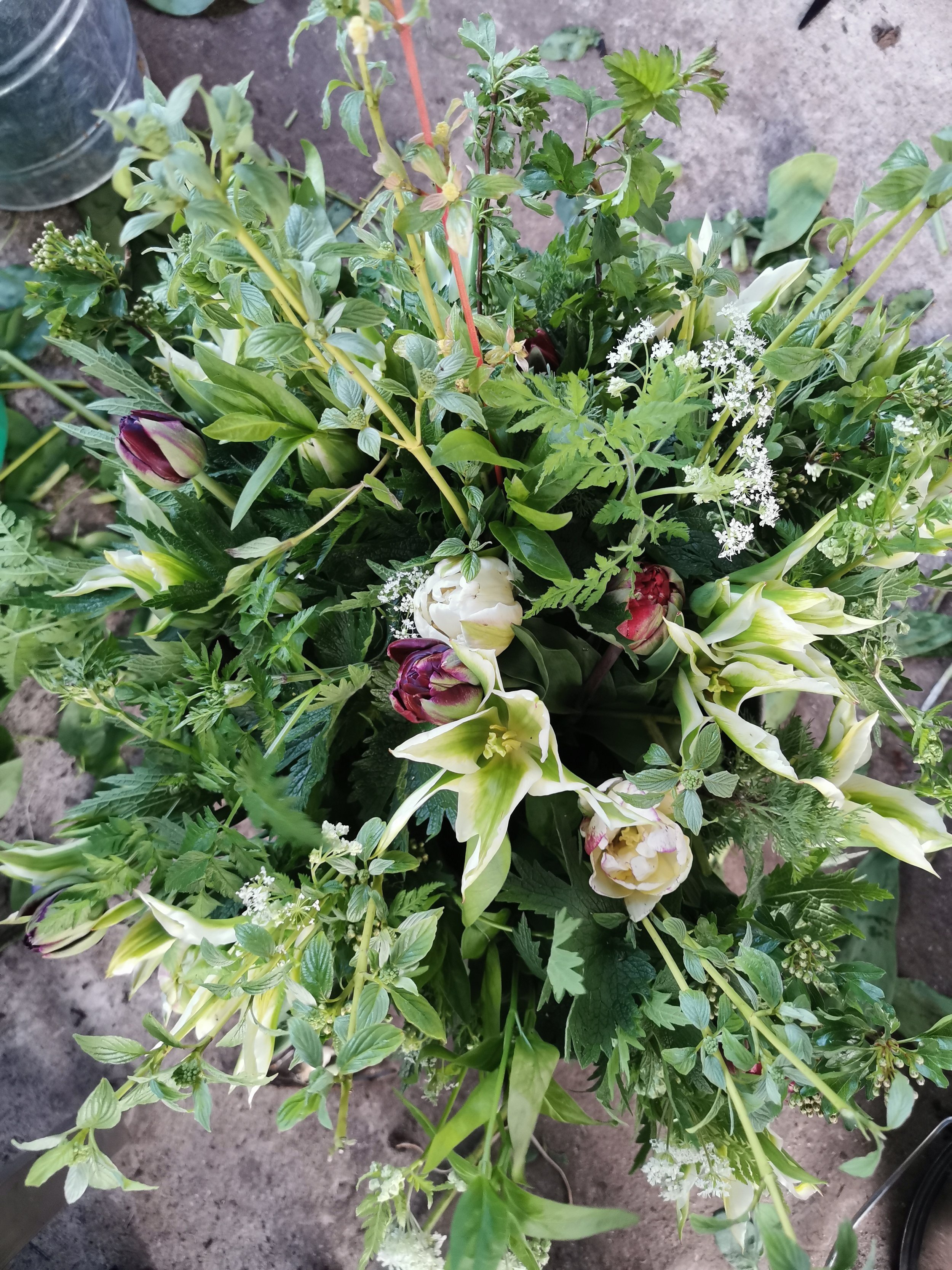 A sustainable bouquet of flowers locally grown in Bristol using organic methods