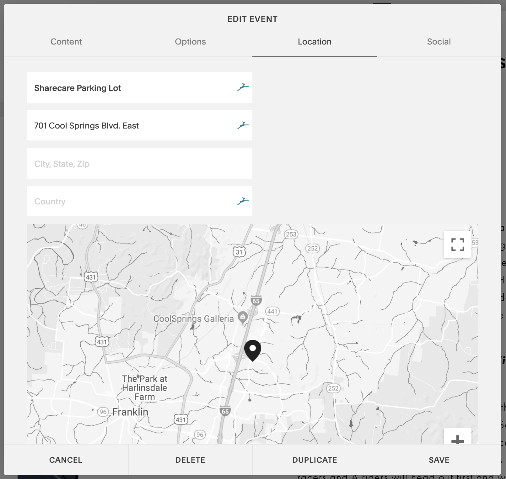 The Locations Tab