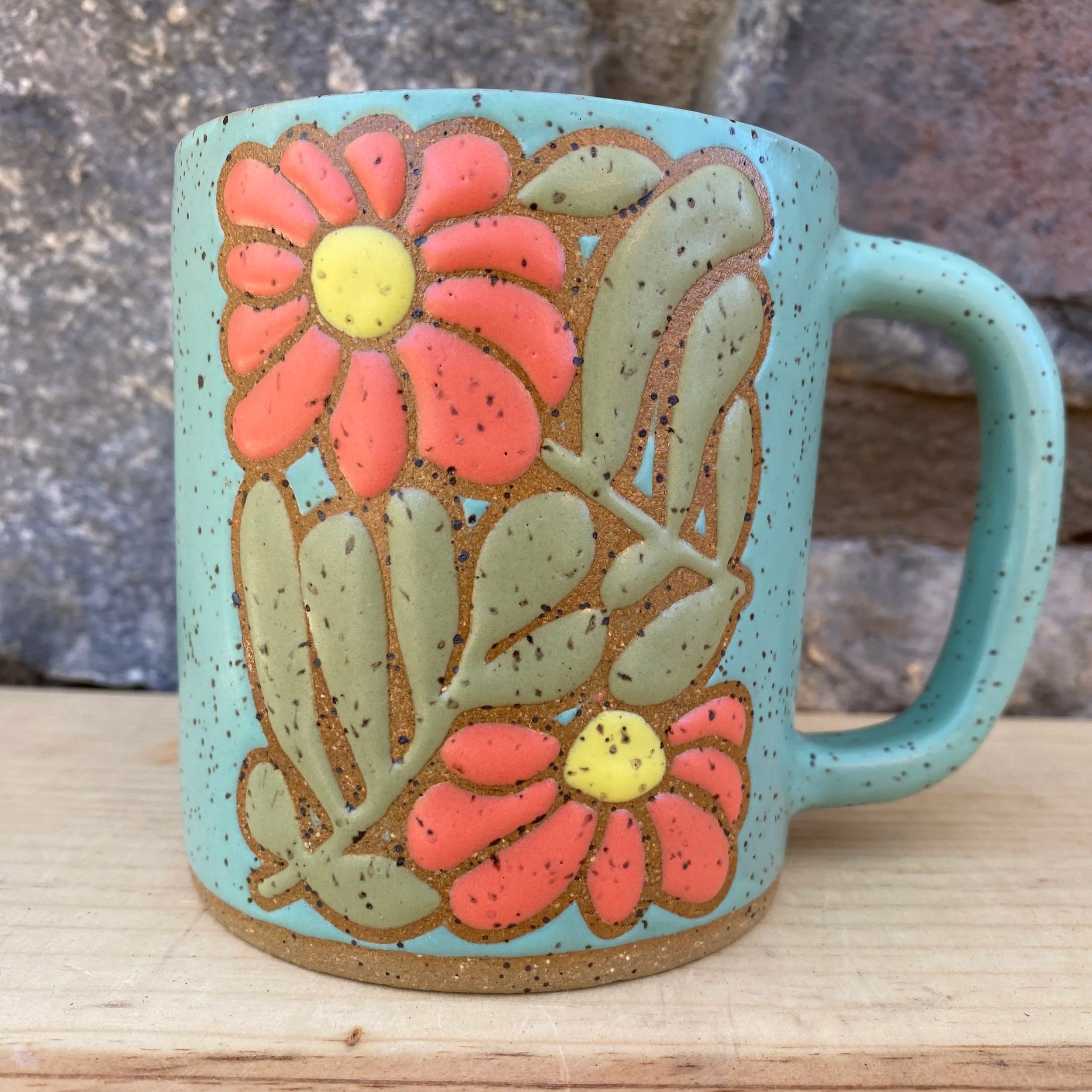 Retro Floral - Robin's Egg