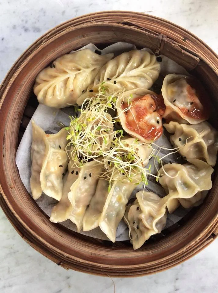 Dumpling sampler platter at Little High.