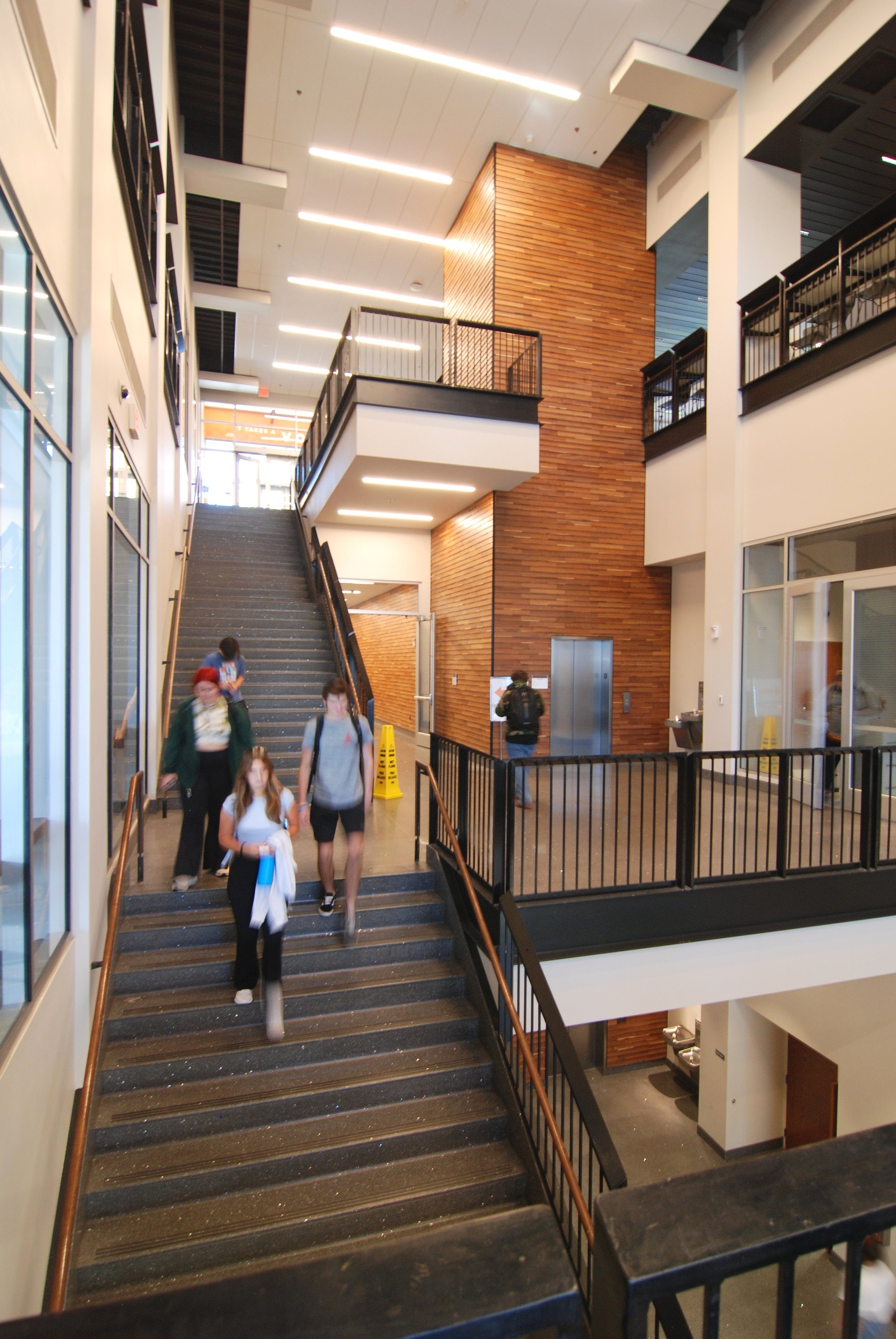  atrium stair connects 3 levels 