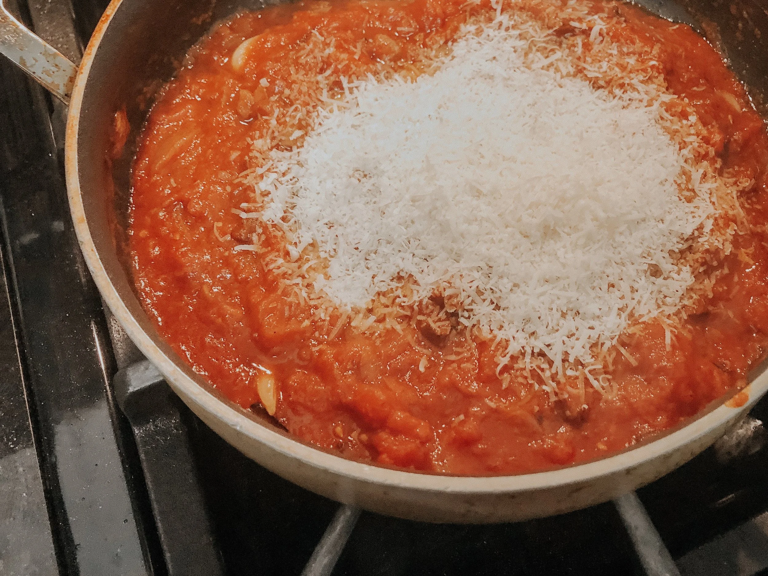 The cheese is the finishing touch on this dish - just give it a stir and it’s done!
