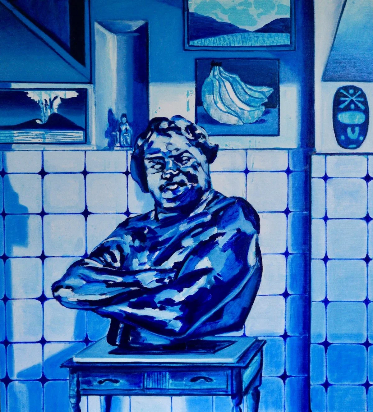 Man of words and muscle 2025 Oil on linen 102x91cm $1600.jpg