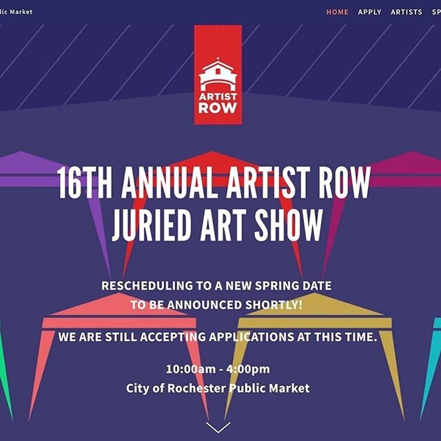 Artist Row is being postponed to Spring 2021. Please note we are still accepting application and will hopefully be able to announce a new date soon! If there are suggestions on weekends that work best in the spring, please let us know!