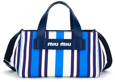 Miu Miu  Striped Hemp Tote