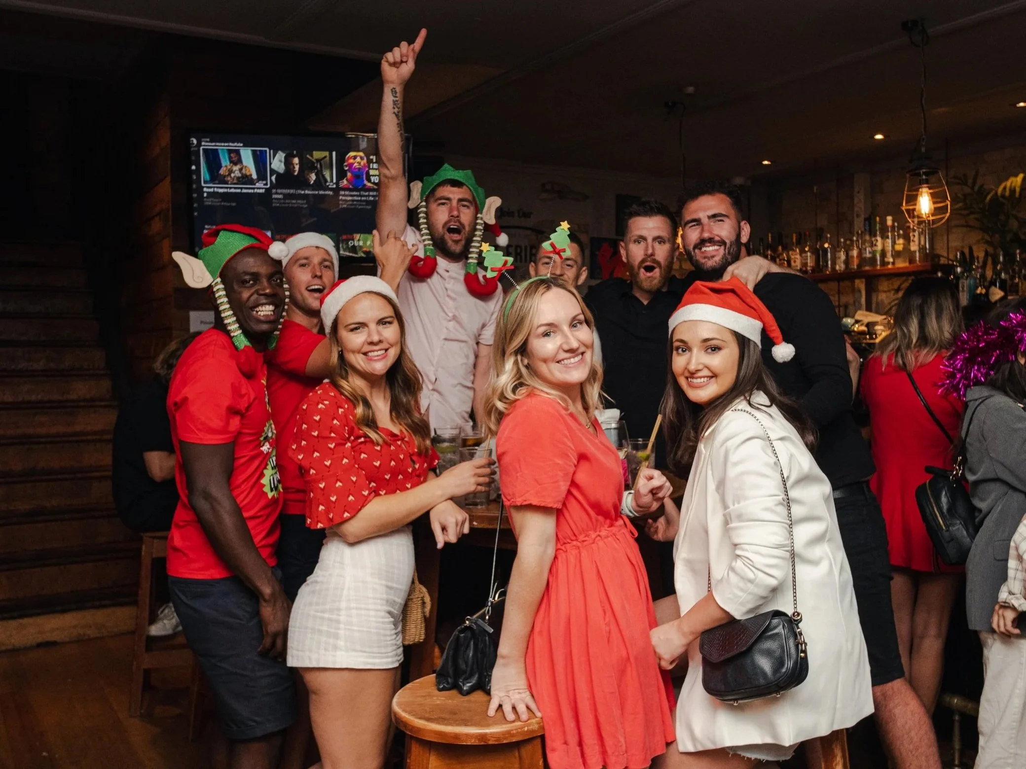 Group celebrating a Christmas party at Freeman & Grey in Ponsonby