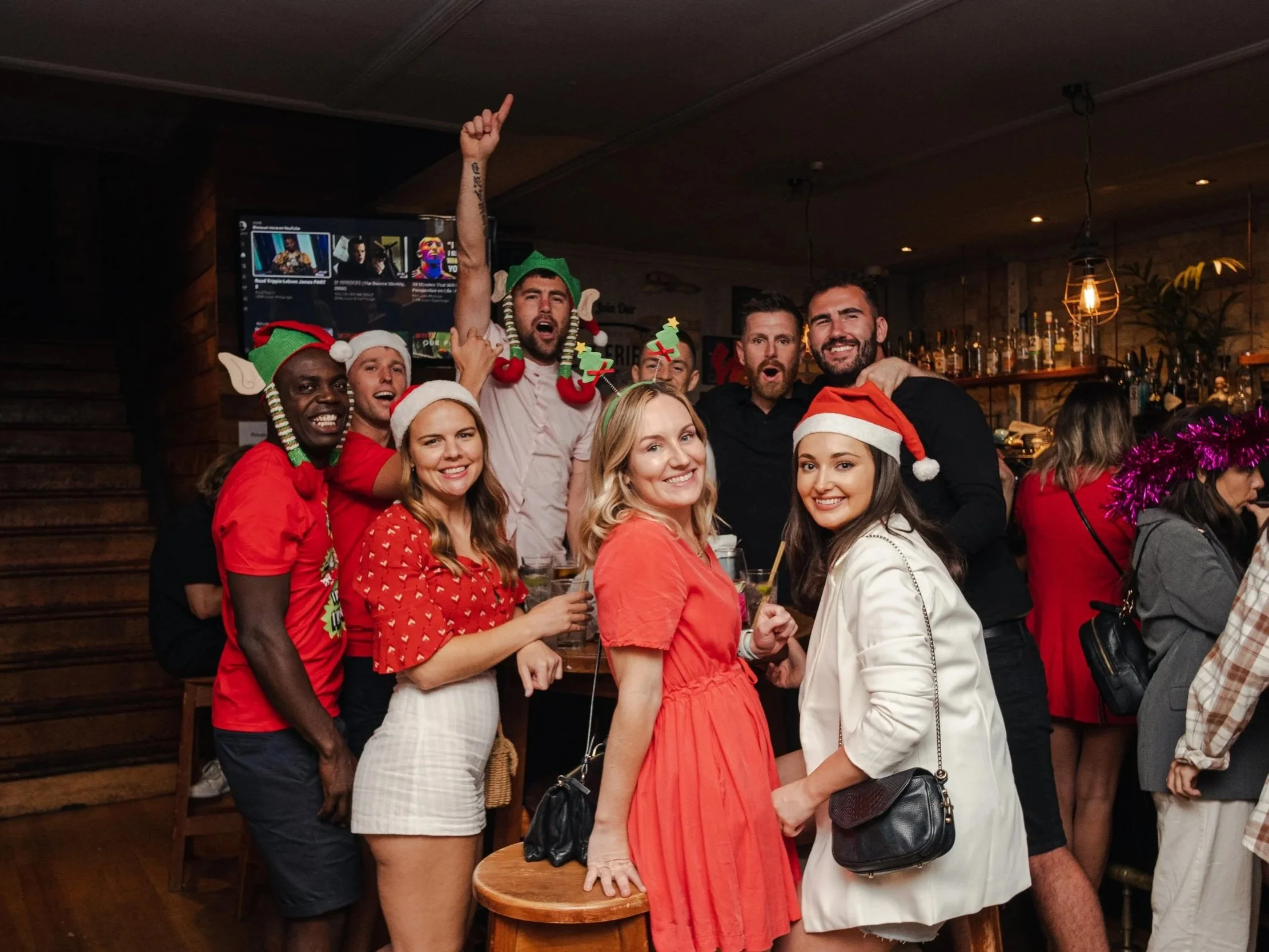 Group celebrating a Christmas party at Freeman & Grey in Ponsonby
