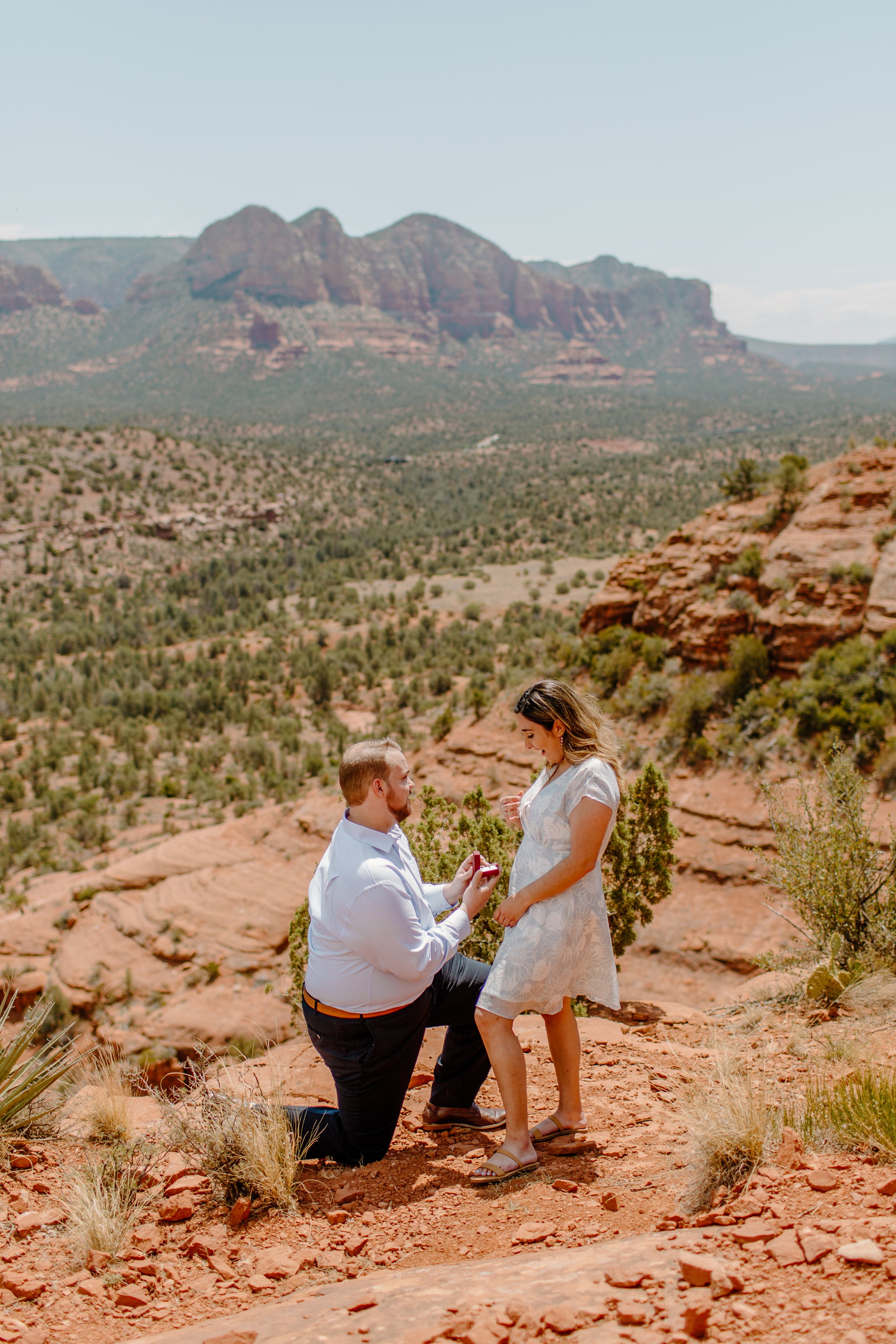  Man proposes to his girlfriend on Cathedral Rock in Sedona 