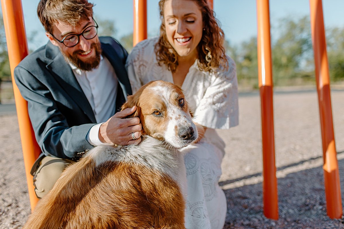  dog owners during engagement session in  Arizona by Lucy Bouman Photography  