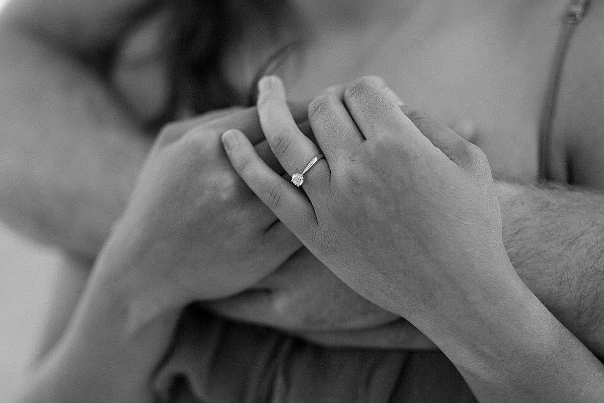  Black and white Diamond ring photography by Utah couples photographer 