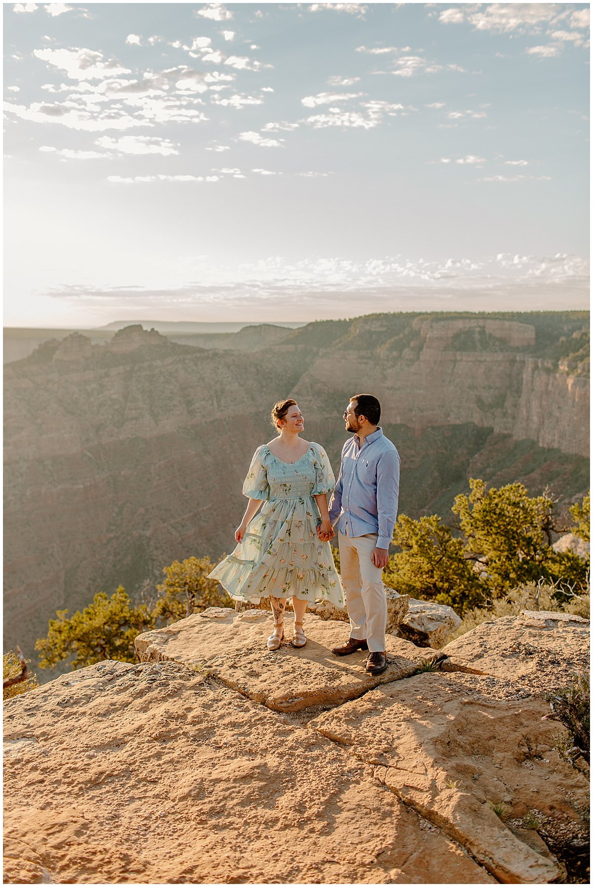  Couple stands close at Grand Canyon Engagement Session 