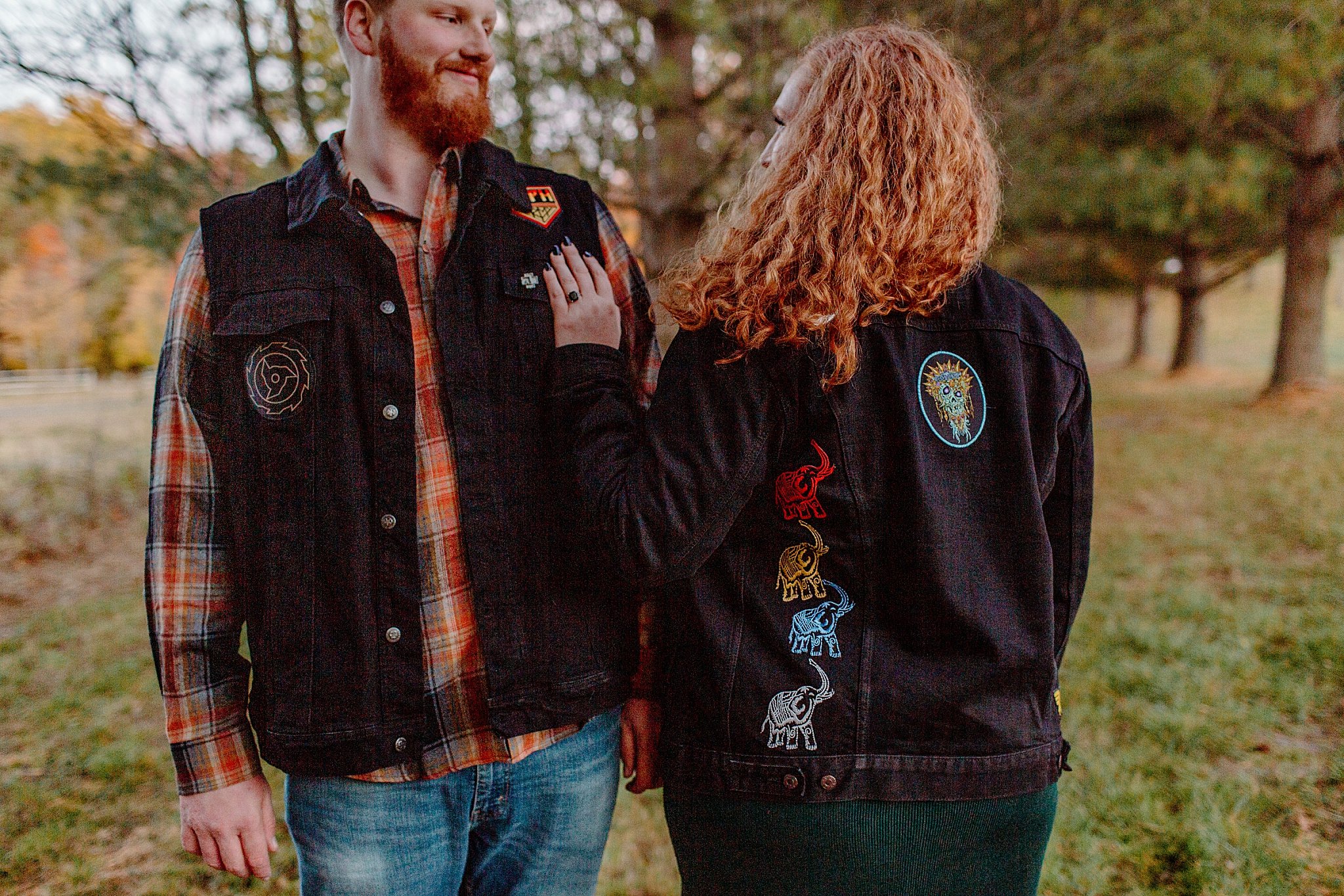  Two people show off jackets by Arizona elopement photographer 
