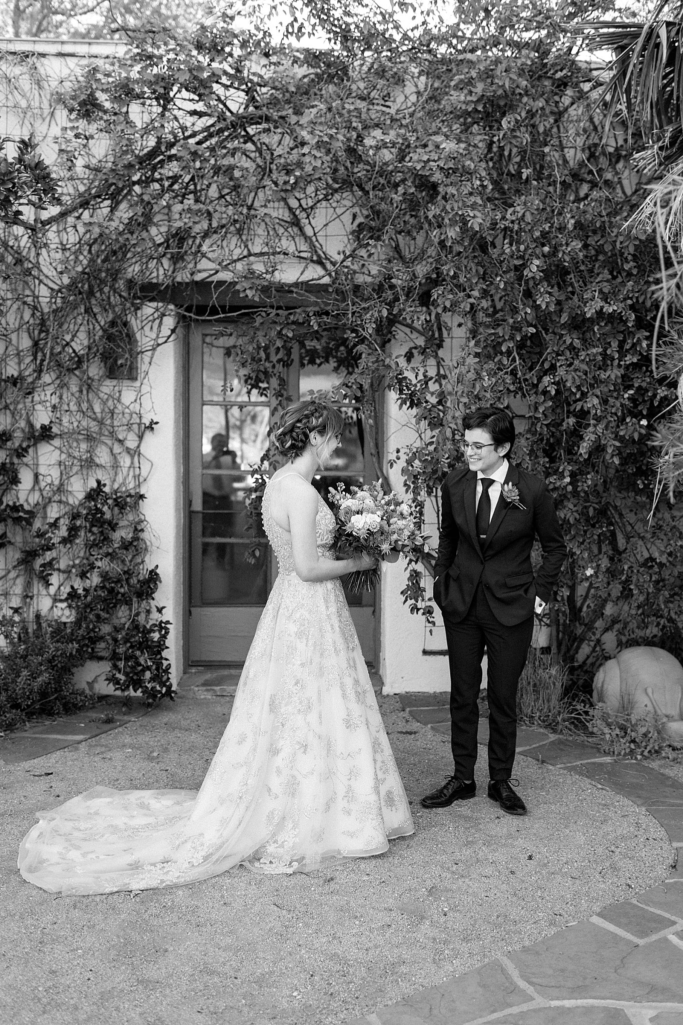  couple shares first look by Arizona wedding photographer 