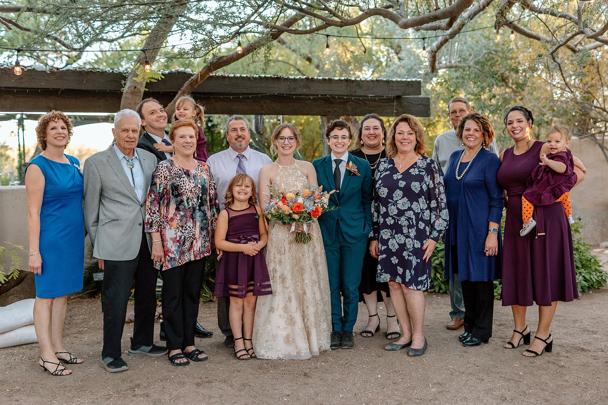  family stands together at Tucson botanical gardens ceremony 