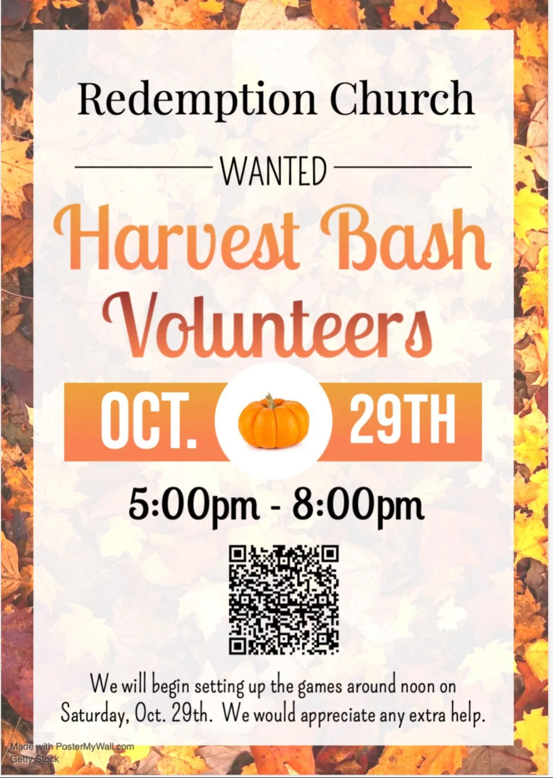 Harvest Bash Volunteer Sign-up