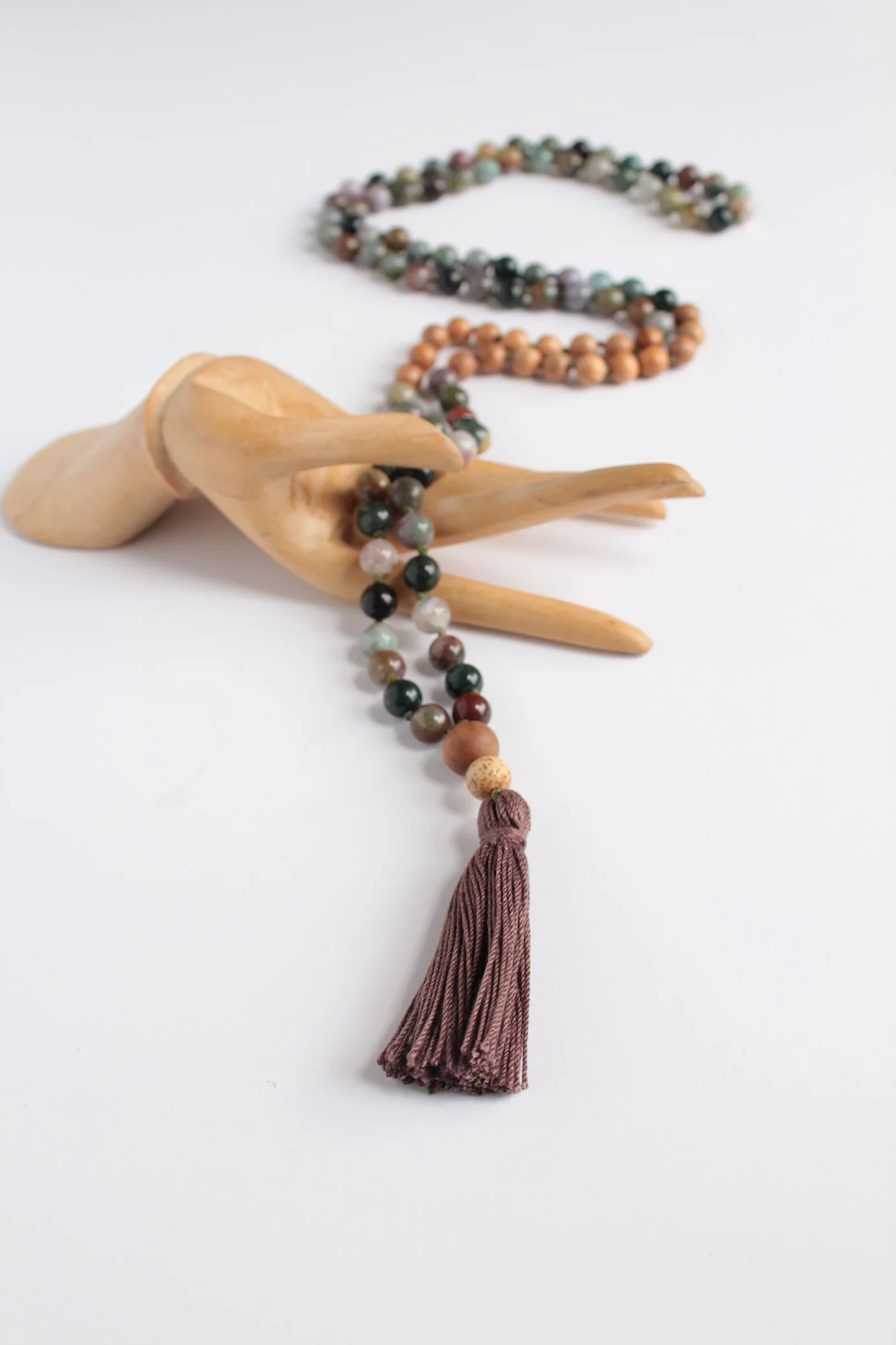 ELEMENT SERIES | EARTH | FOREST Malas For Tatas 100% of the proceeds from each sale go directly to our current recipient so they can fund holistic self-care treatments.