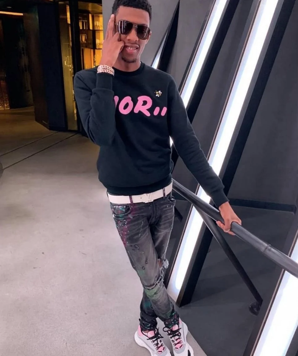 rappers wearing amiri jeans