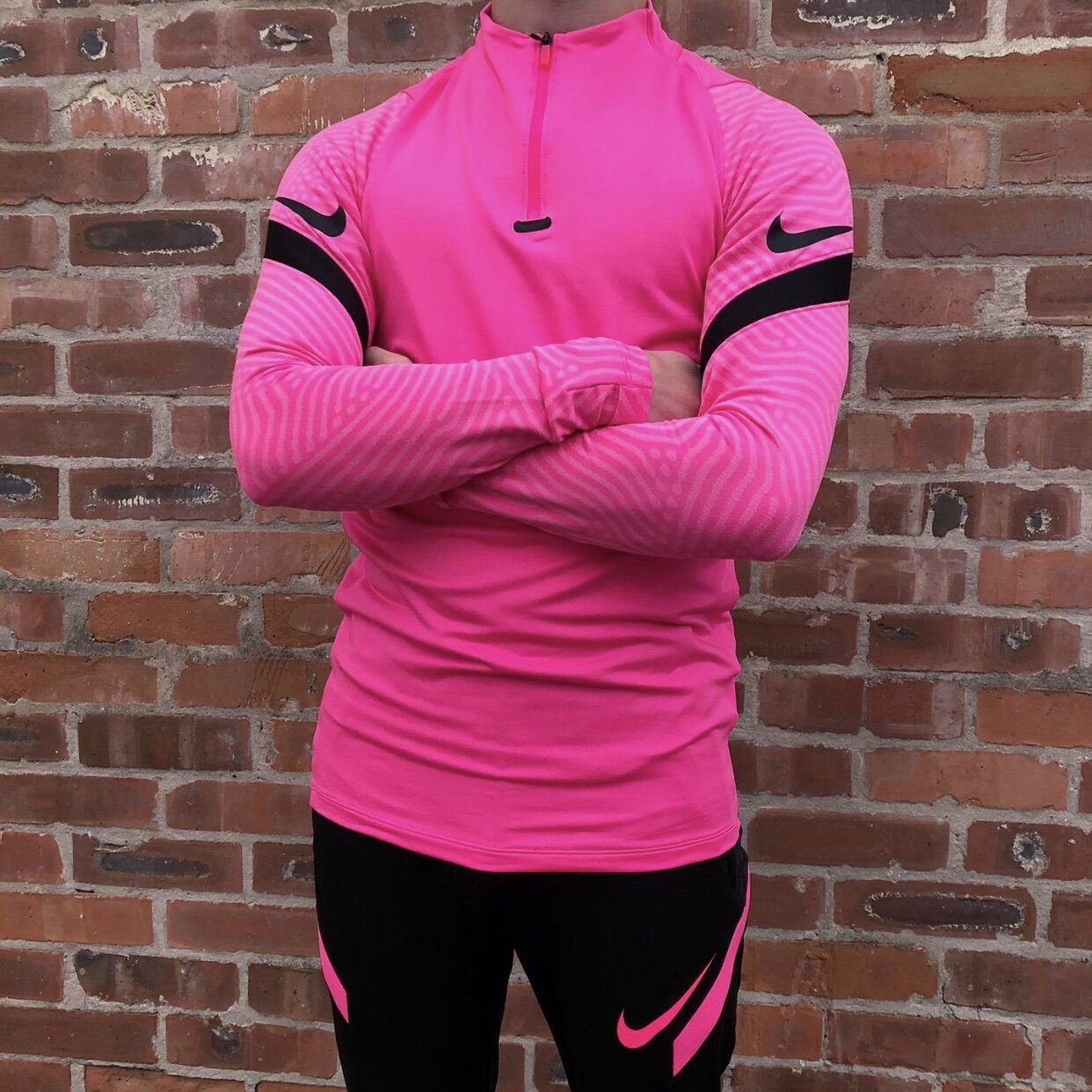 pink nike half zip