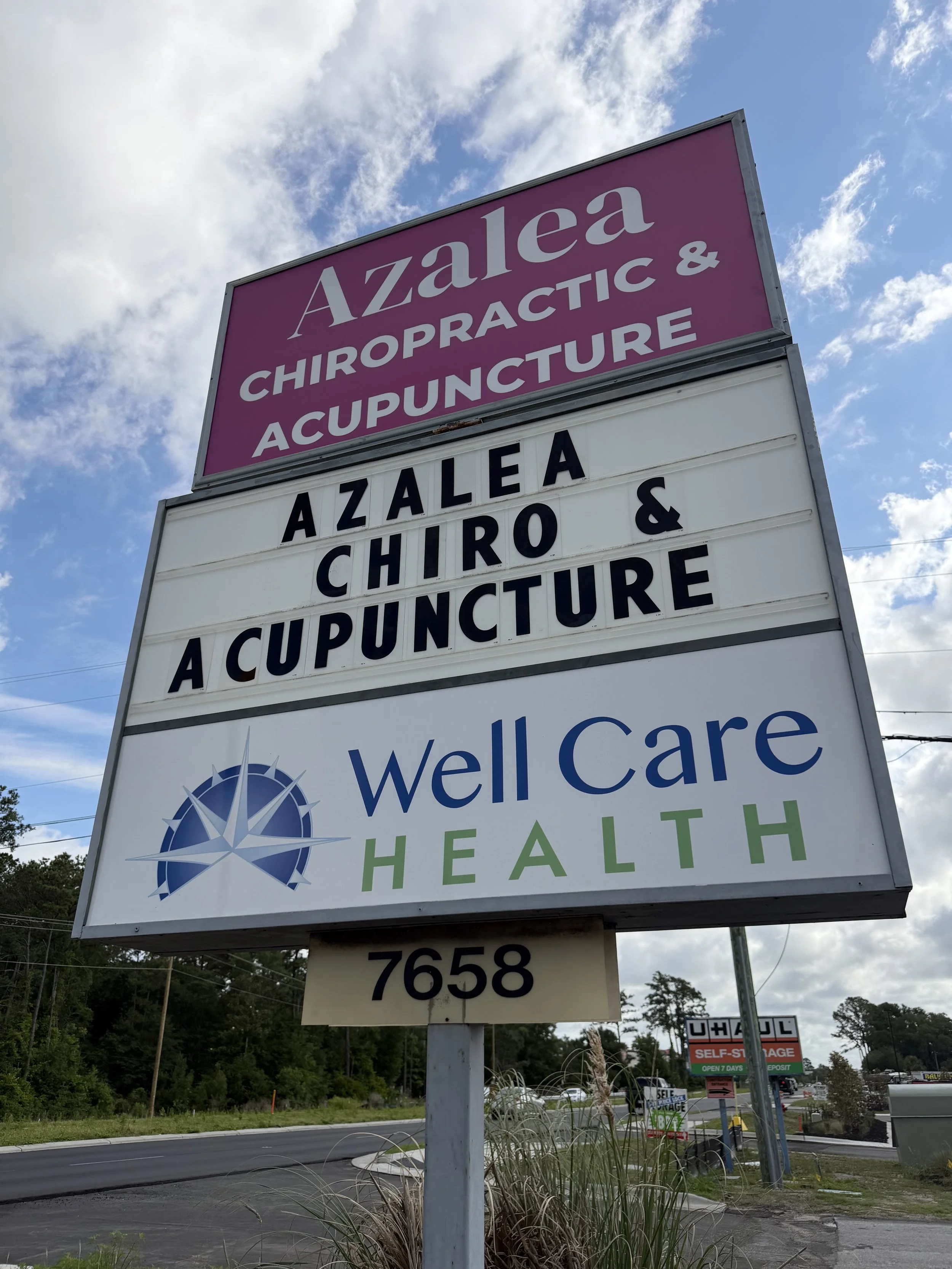 Outdoor signage for Azalea Chiropractic &amp; Acupuncture