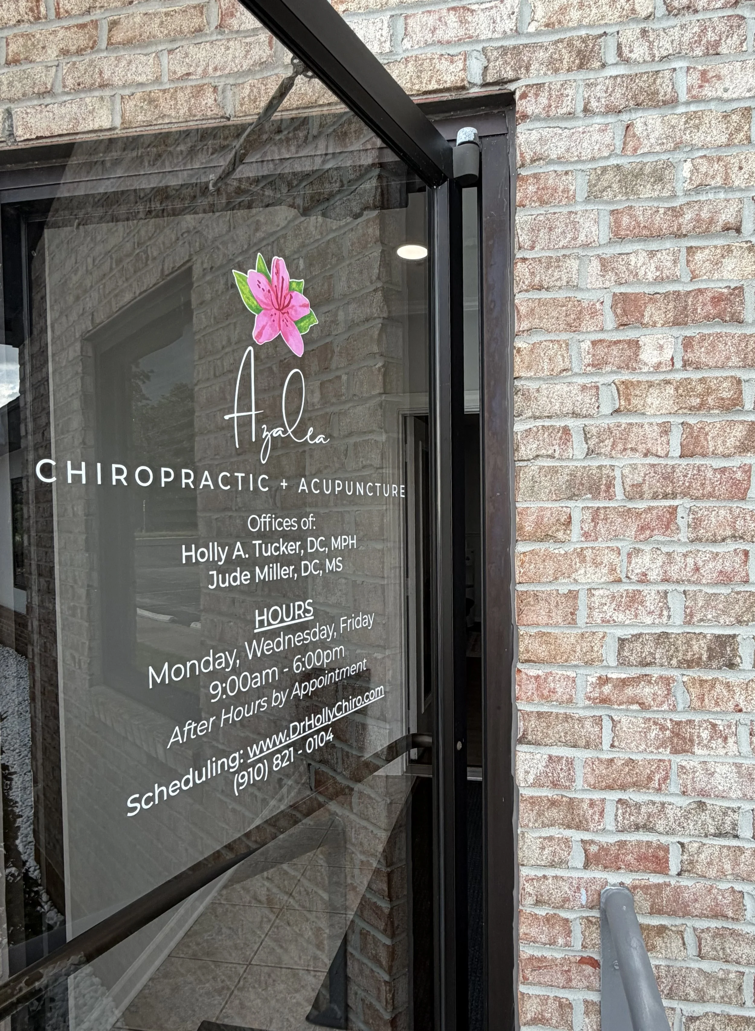 Front door of Azalea Chiropractic &amp; Acupuncture