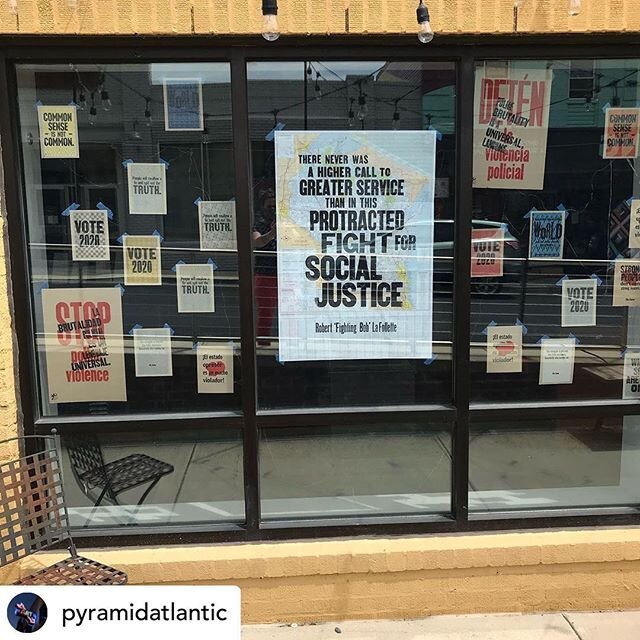 Posted @withregram &bull; @pyramidatlantic Thank you @kennedyprints for allowing us to poster our windows with your powerful prints. #amplifymelanatedvoices