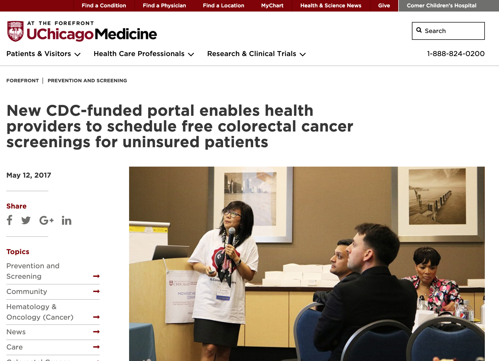 New CDC-funded portal enables health providers to schedule free colorectal cancer screenings for uninsured patients