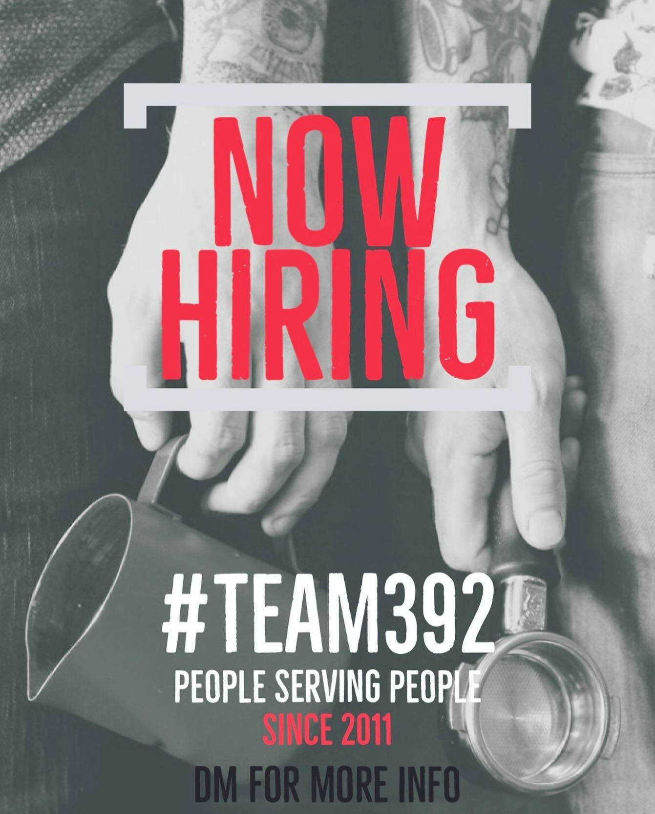 Calling All Hospitality Superstars! We Need Your WINNING Personalities on #Team392! 
.
.
#NowHiring All Positions. #Barista #Hospitality #Kitchen #Production #DeliveryDriver #Baker 
.
.
#DrinkBetterCoffee #EatBetterFood #BeBetterPeople #392Caffe #Exp