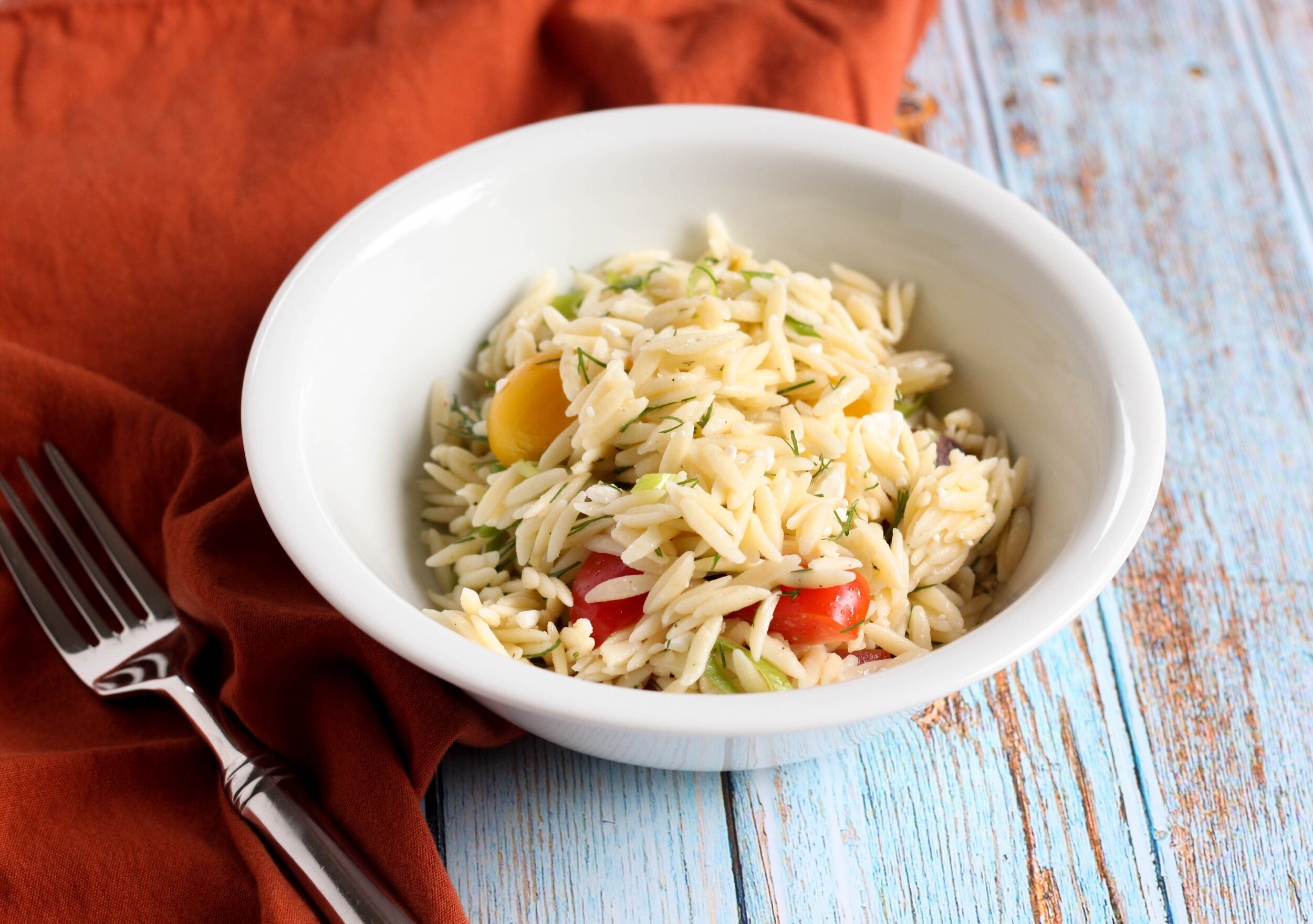 Orzo Salad with Dill, Tomatoes and Feta