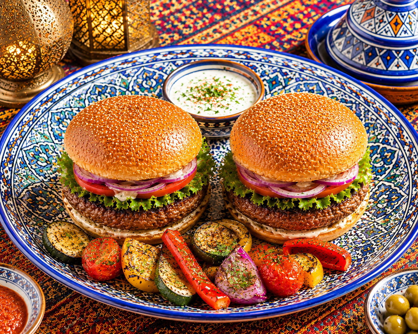 Moroccan styled Lamb Burgers