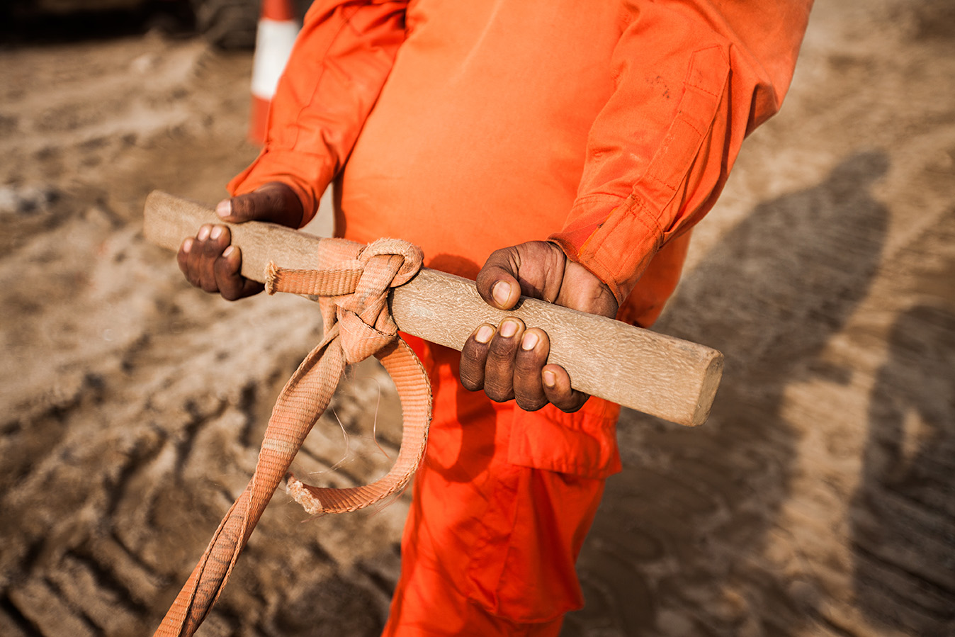 The conventional way to use a pair of hardworking hand for laborious job.
