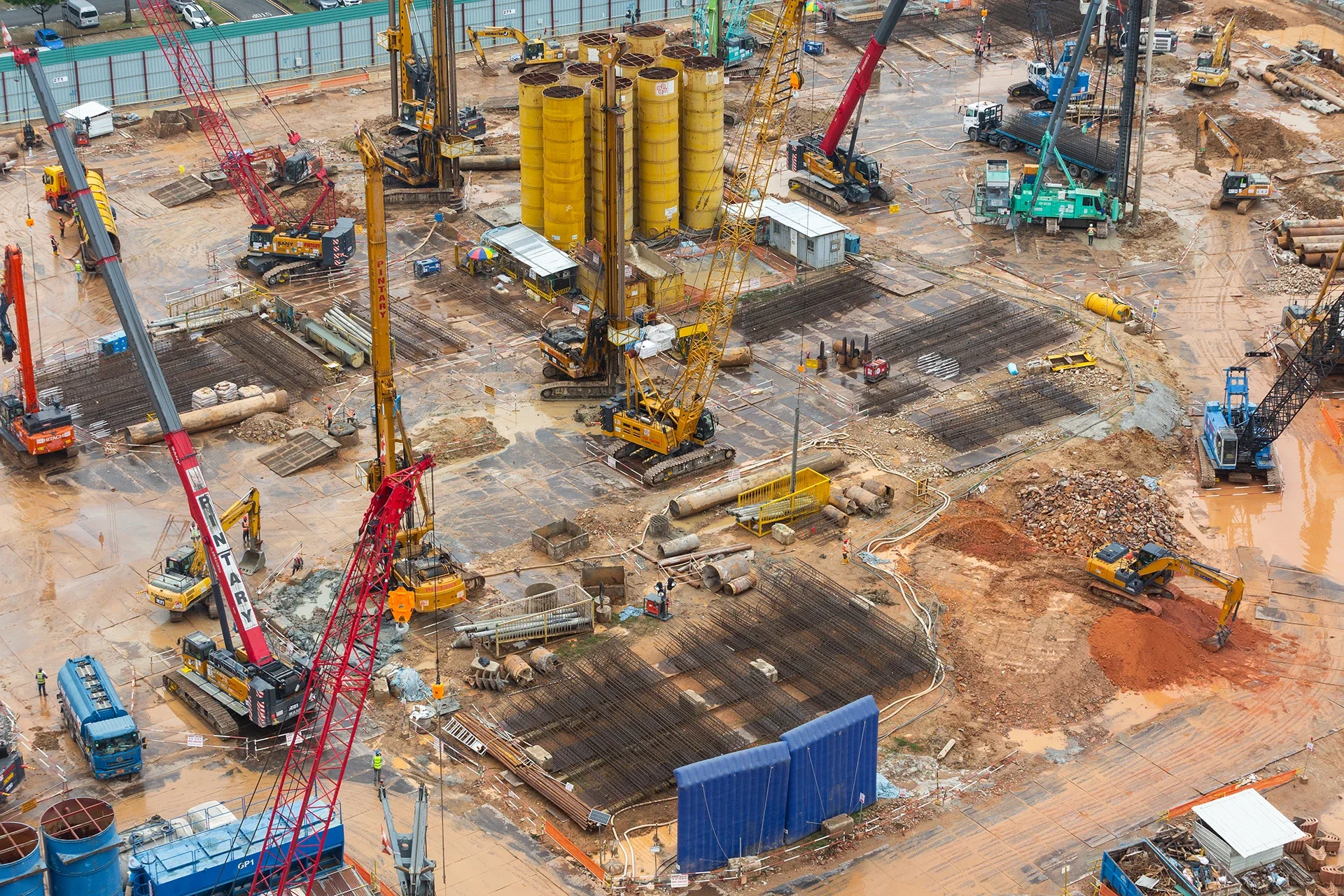 Aerial view of a live environment industrial site in Singapore using Canon DSLR camera