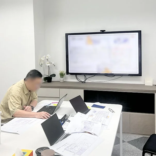 Behind the scene in discussion and planning with client