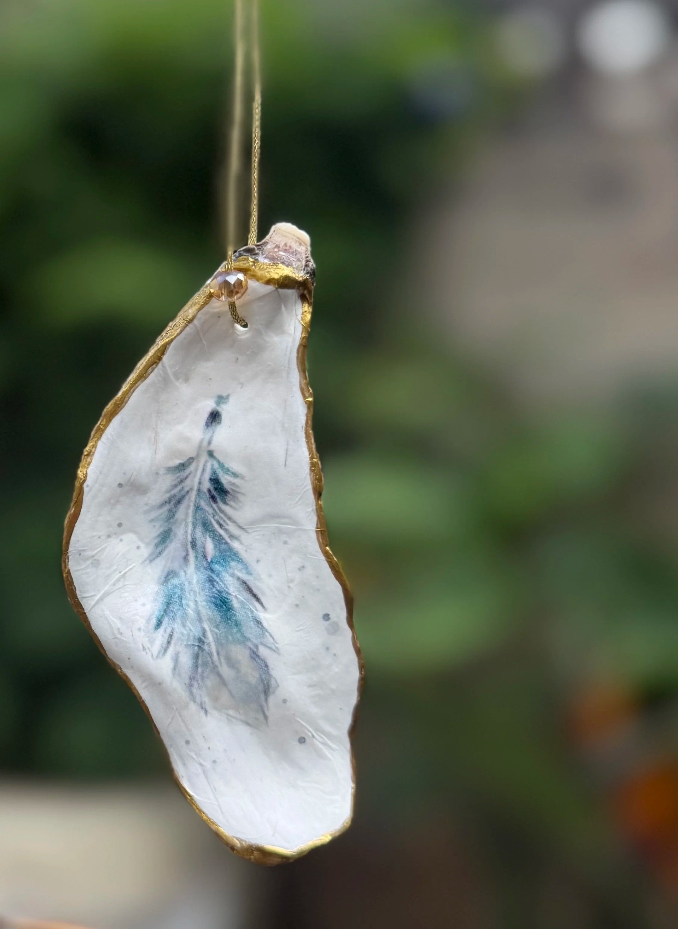 Feather Oyster Ornament