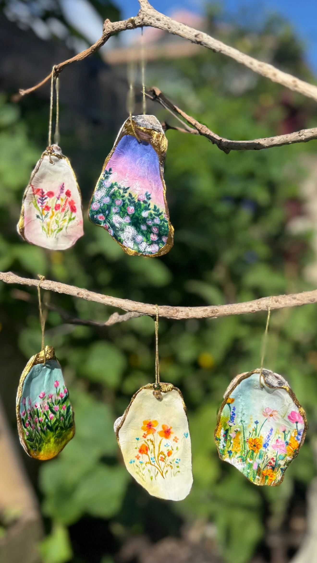 Wild Flowers Oyster Ornament Set