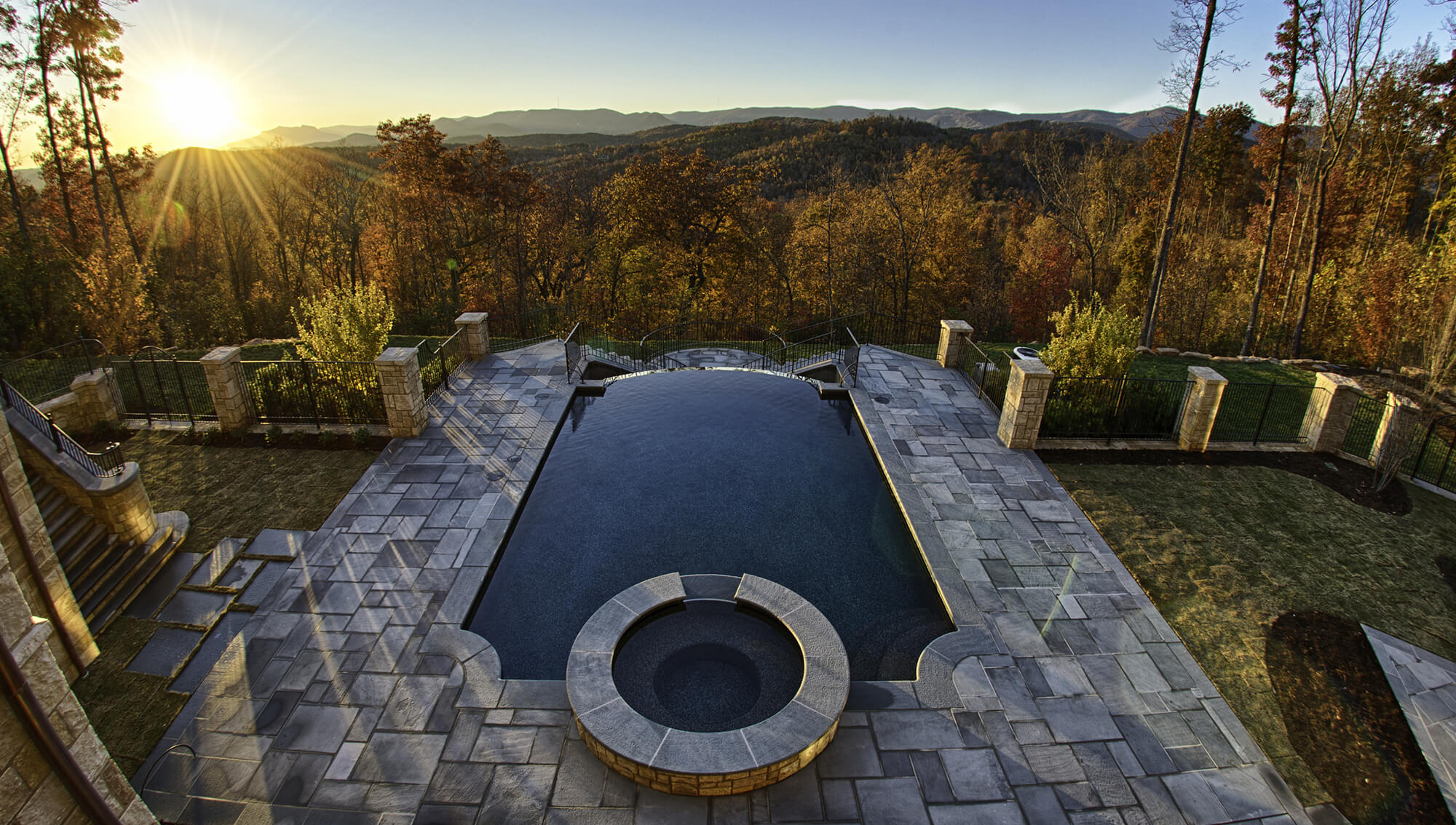 Infinity Pool Overlooking Woods