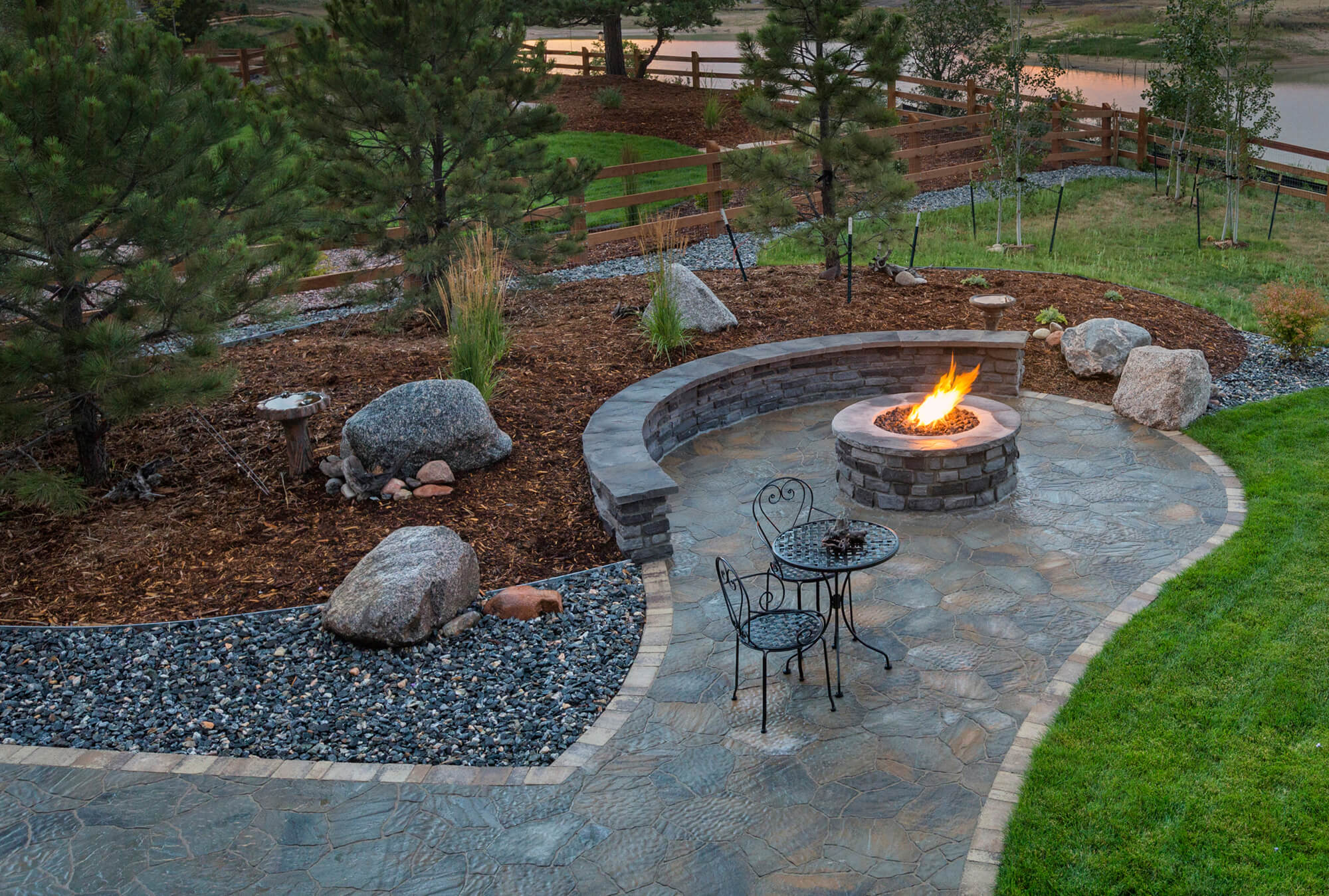 Fire Pit on Walkway